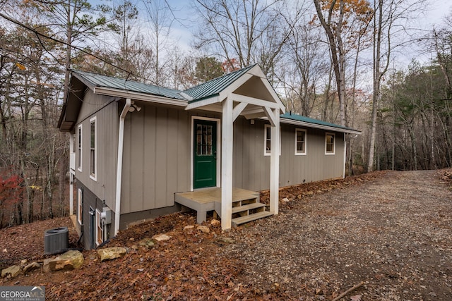 view of property exterior featuring central AC unit