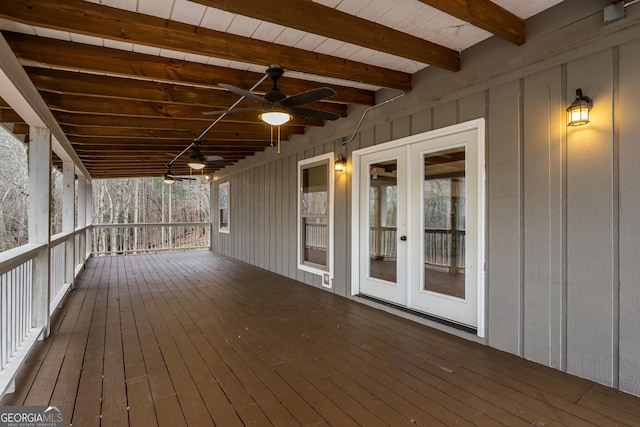 deck featuring french doors