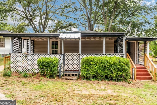 exterior space with covered porch