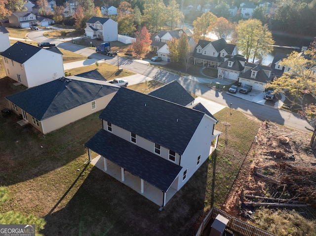 drone / aerial view with a residential view