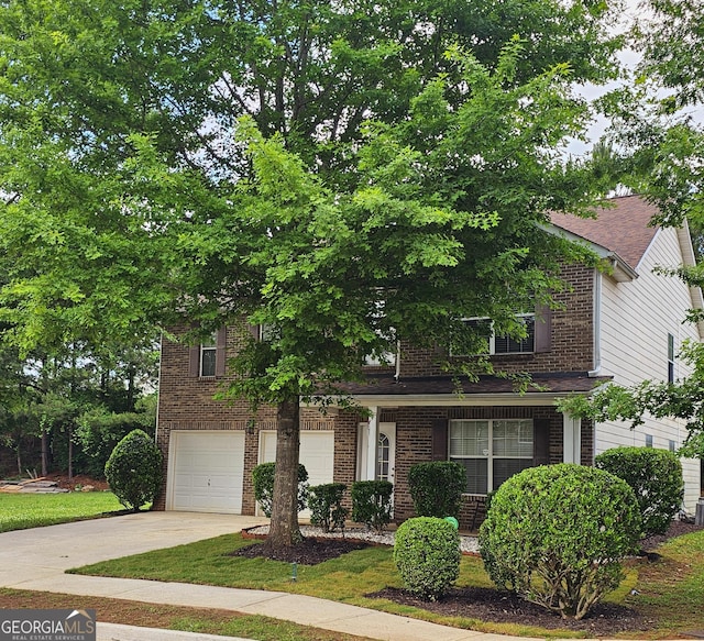 view of front facade featuring a garage