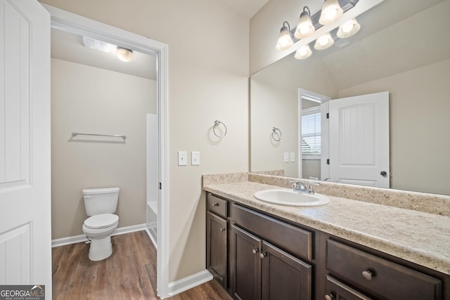2275 Lovejoy Rd Lot 72, Hampton, GA 30228 - full bathroom with vanity, wood finished floors, toilet, and baseboards