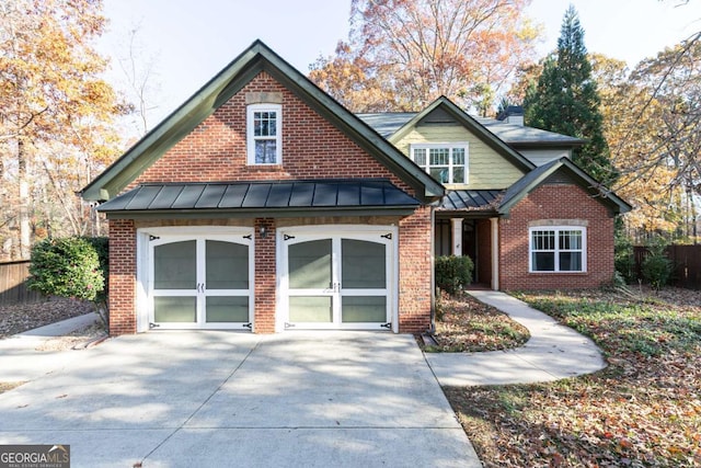 view of front facade with a garage