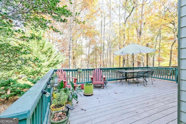 view of wooden deck