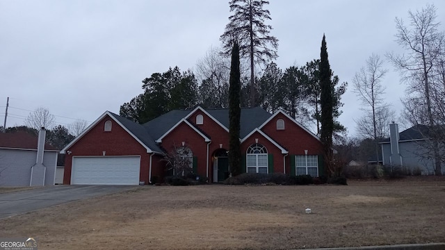 view of property featuring a garage