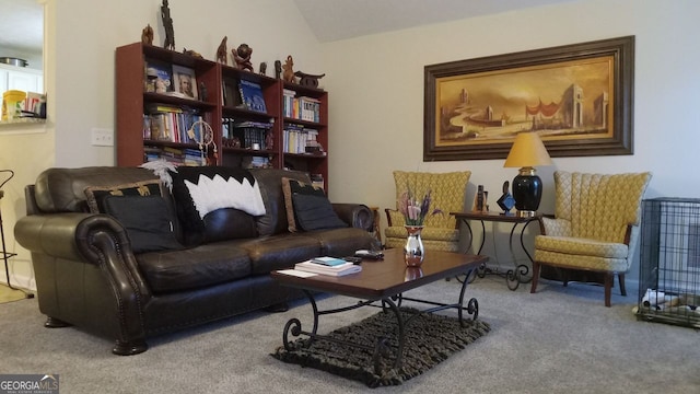 living room with carpet flooring