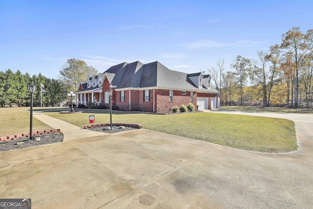 view of property exterior featuring a lawn