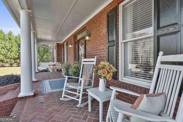 view of patio / terrace with a porch