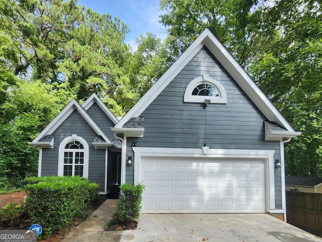 view of front facade with a garage