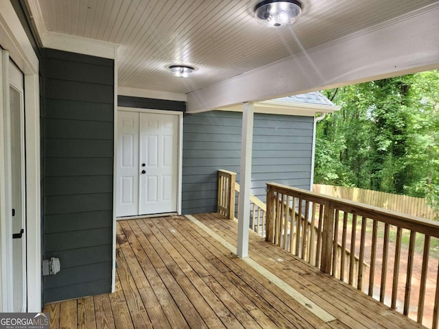 view of wooden deck