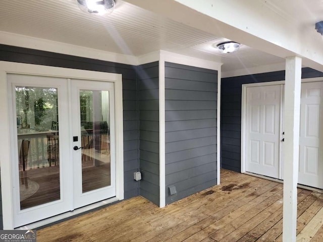 exterior space featuring french doors