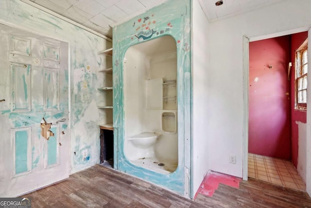 bathroom featuring hardwood / wood-style flooring