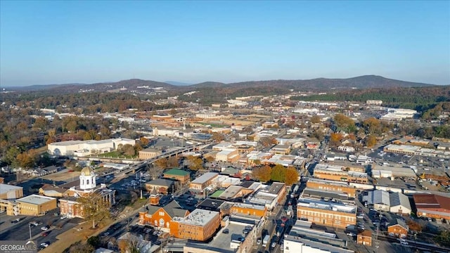 birds eye view of property featuring a mountain view