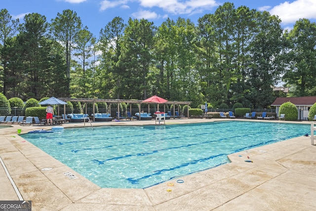 view of pool with a patio