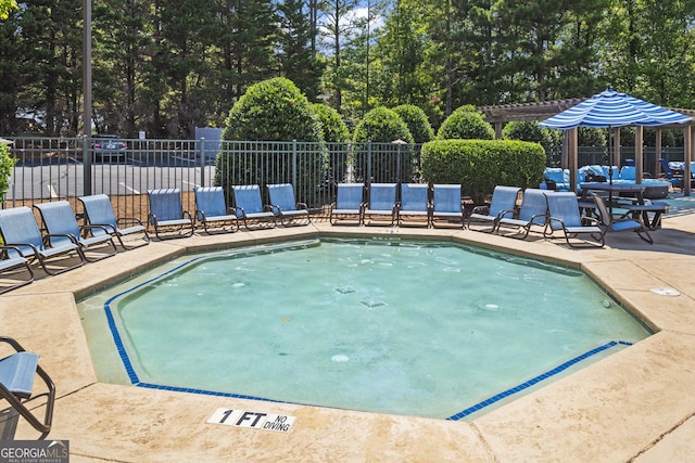 view of pool with a patio