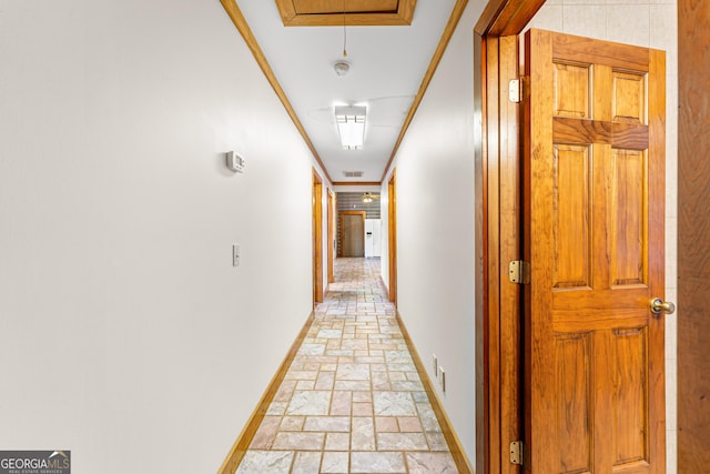 corridor with ornamental molding