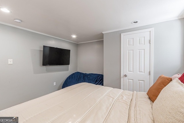 bedroom featuring ornamental molding