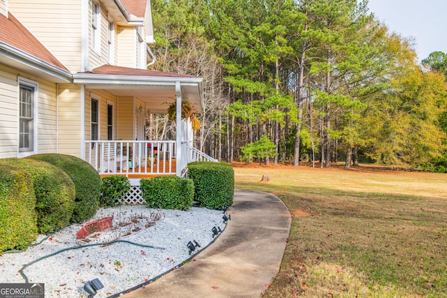 exterior space featuring covered porch