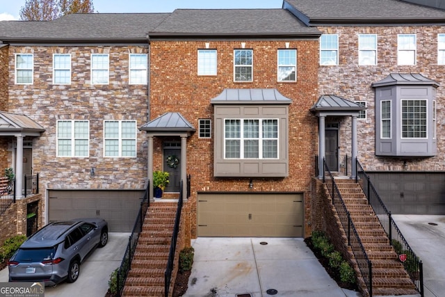 view of property with a garage