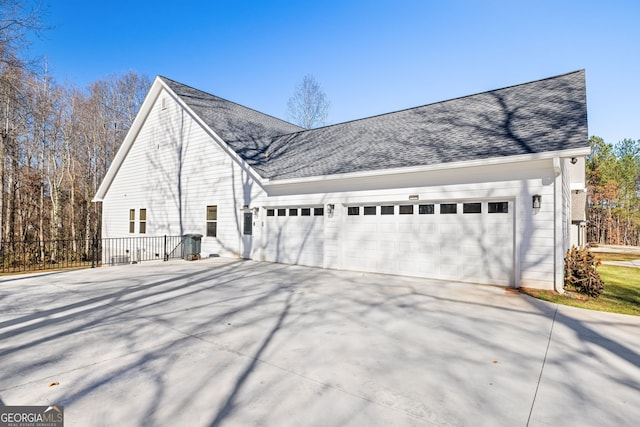 view of home's exterior with a garage