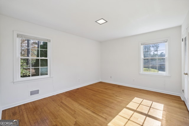 empty room featuring light wood-type flooring