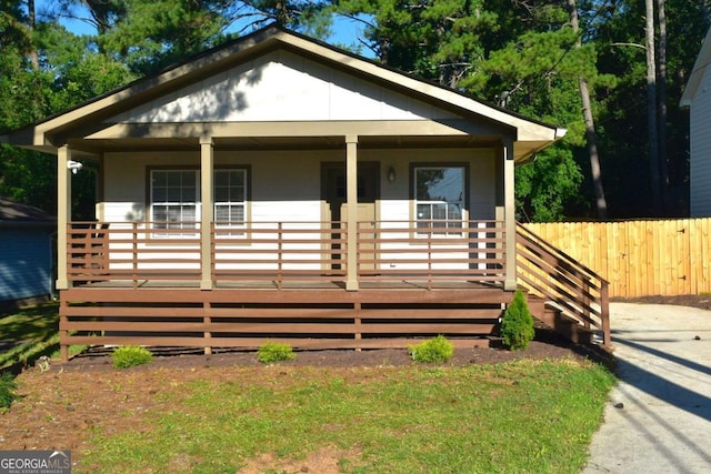 bungalow-style house featuring a porch