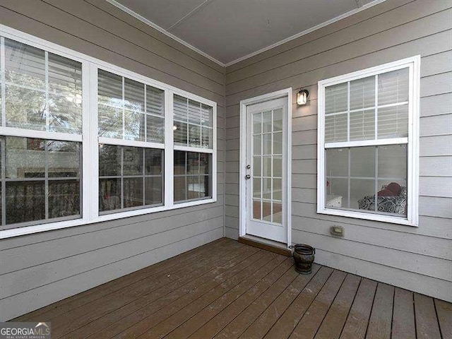 wooden deck with covered porch