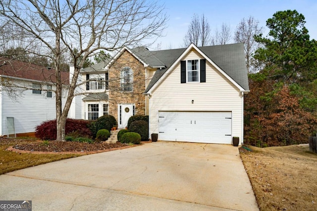 view of property with a garage