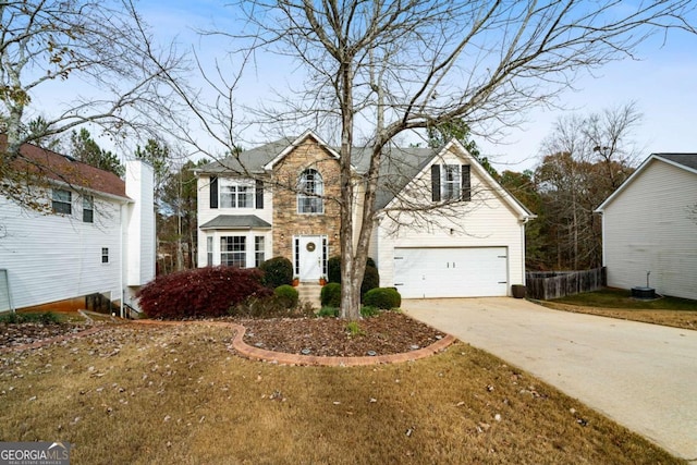 view of front of home with a front lawn