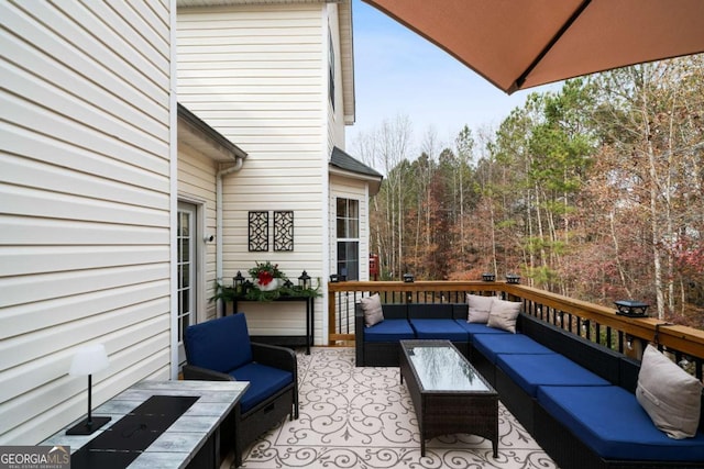 deck featuring an outdoor hangout area