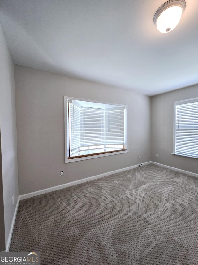 carpeted spare room with a wealth of natural light