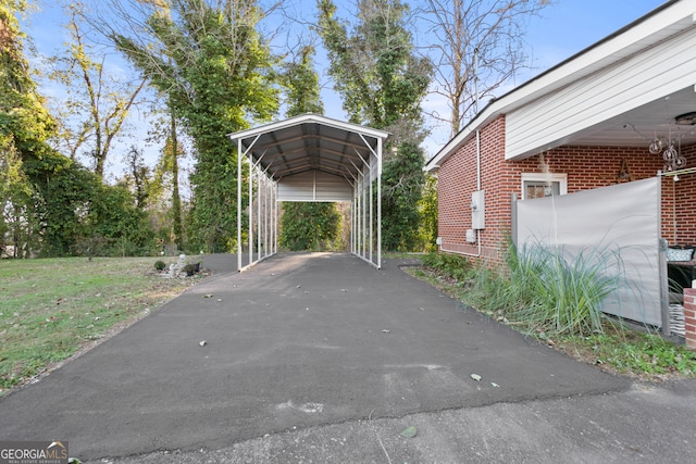 view of car parking with a carport