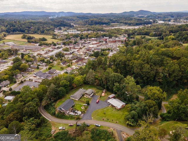 aerial view featuring a mountain view