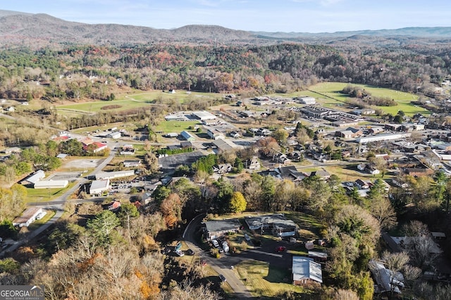 aerial view featuring a mountain view