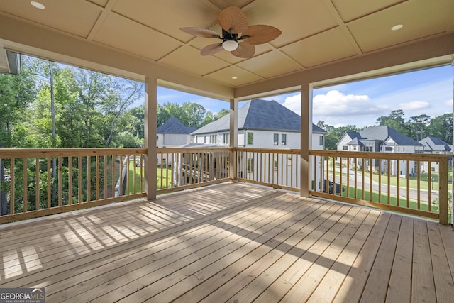 deck with ceiling fan