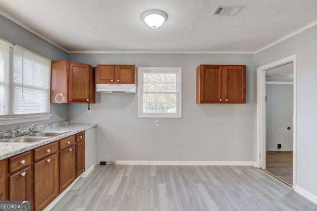 spare room with dark wood-type flooring and ornamental molding