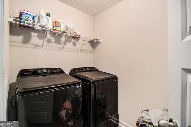 laundry area featuring separate washer and dryer