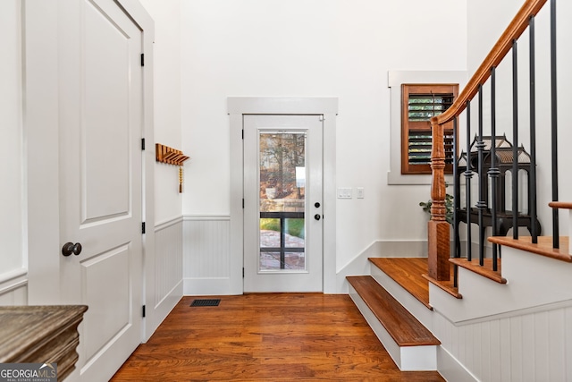 entrance foyer with hardwood / wood-style flooring