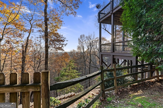 view of yard with a deck