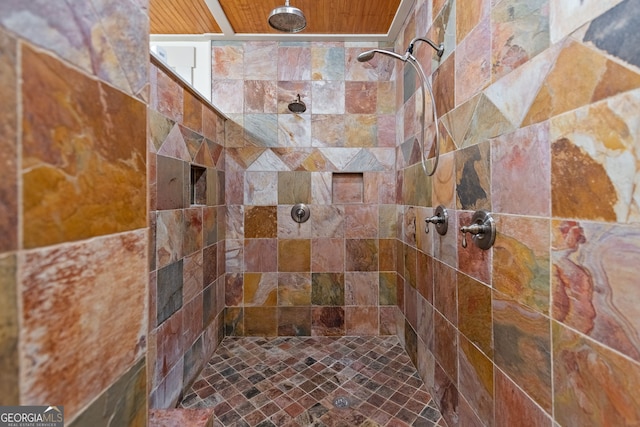 room details with a tile shower