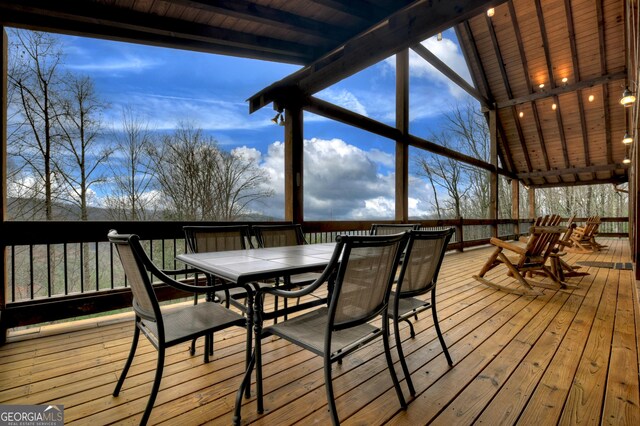 view of deck at dusk