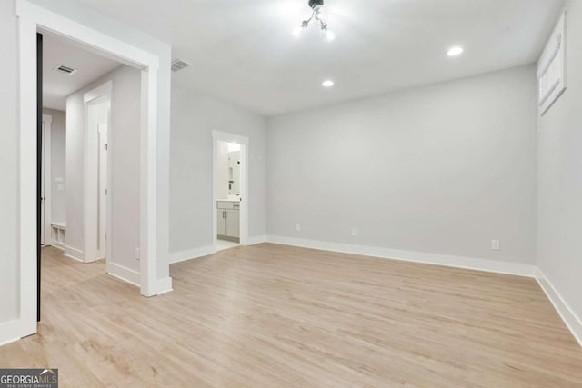 empty room featuring light wood-type flooring