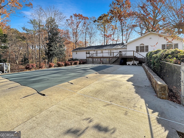 exterior space with a wooden deck