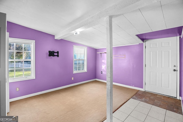 interior space featuring light tile patterned floors