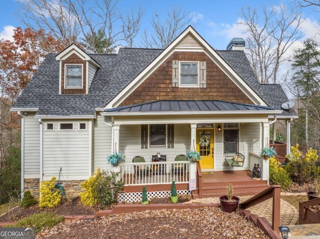 view of front of home with covered porch