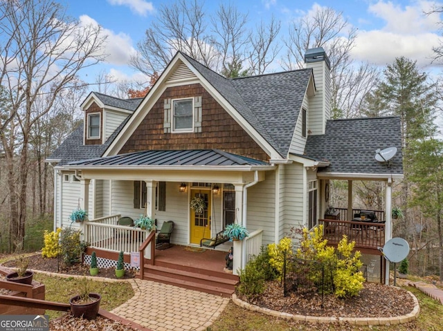 view of front of house with covered porch