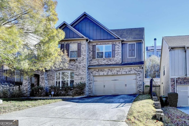 view of front of house with a garage