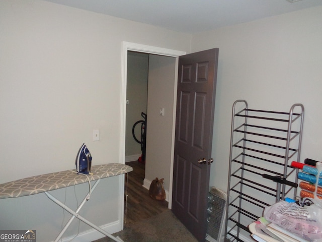 interior space featuring dark hardwood / wood-style flooring