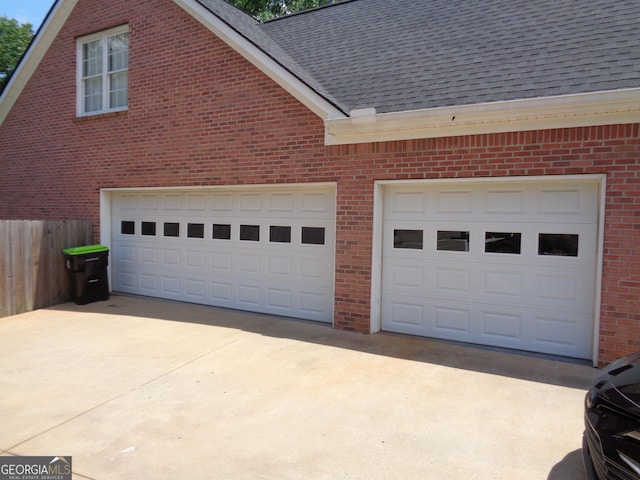 view of garage