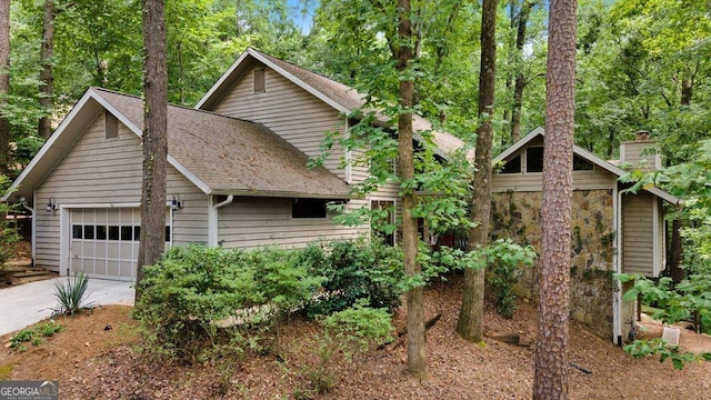 view of front of home with a garage